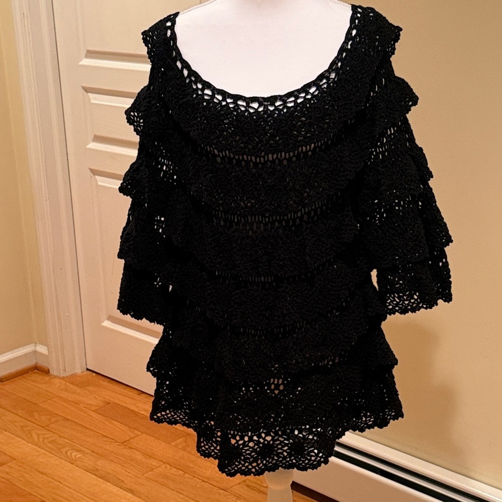 Talk of the Walk Black Crochet Top